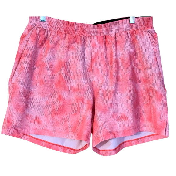 Lululemon Men's Shadow Mesh Red Orange Channel Cross Swim Short Size XL - Picture 1 of 6